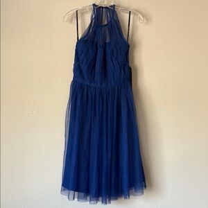 Monique Lhuillier Illusion Halter Tulle Dress